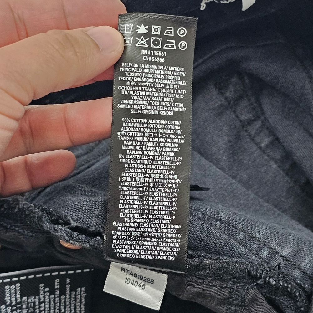 7 For All Mankind Standard Jeans Mens (31) 30x33 Black Straight Leg Stretch * - Picture 11 of 12